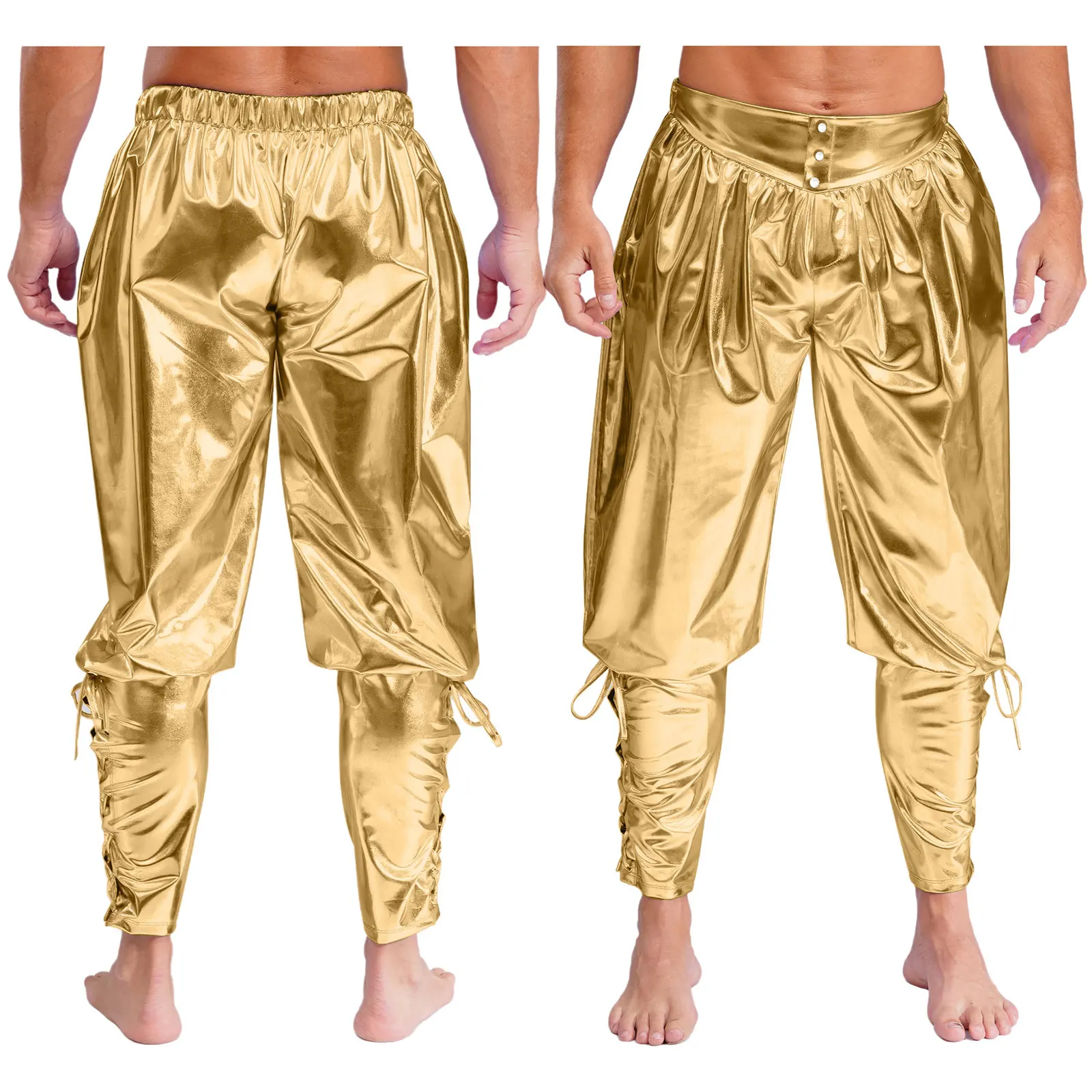 

Men's Halloween Medieval Renaissance Viking Pirate Cosplay Lace Up Tapered Trousers Pants Carnival Party Performance Costume