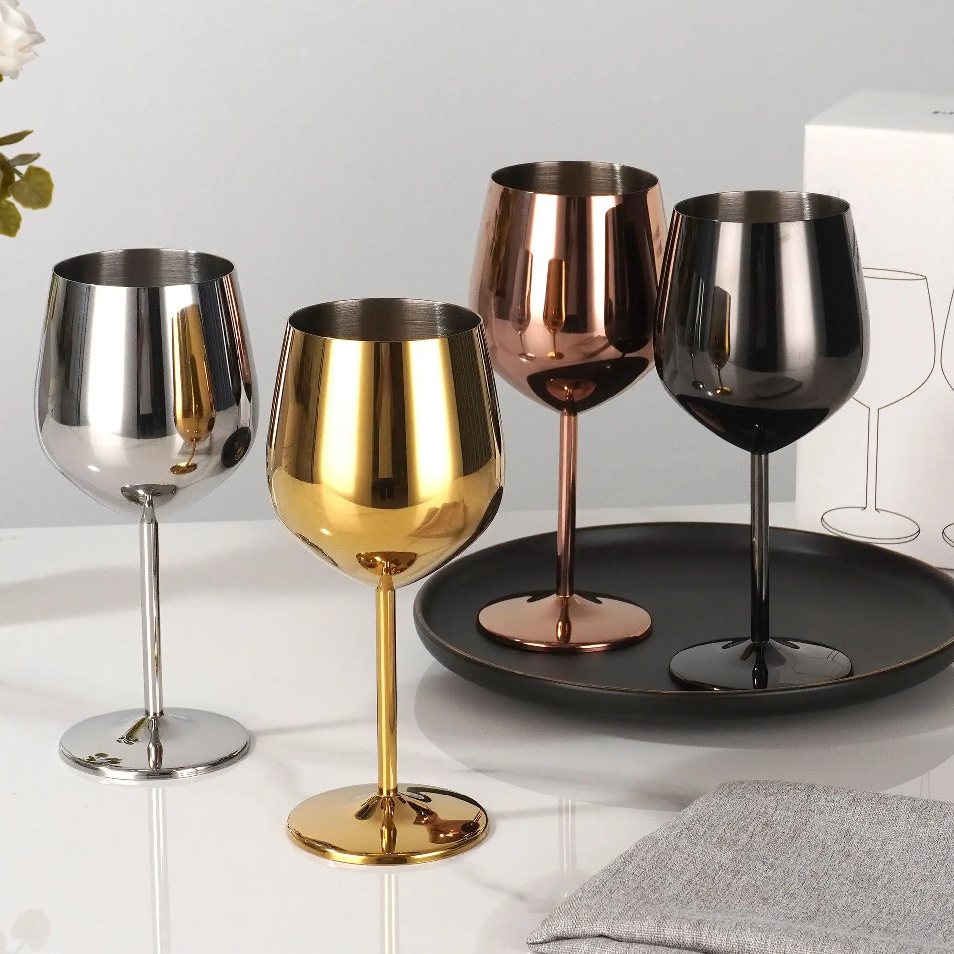 

Elegant 304 Stainless Steel Highball Glasses - Thickened Luxury Cocktail & Wine Cups For Party, Ideal For Festive Gatherings & H