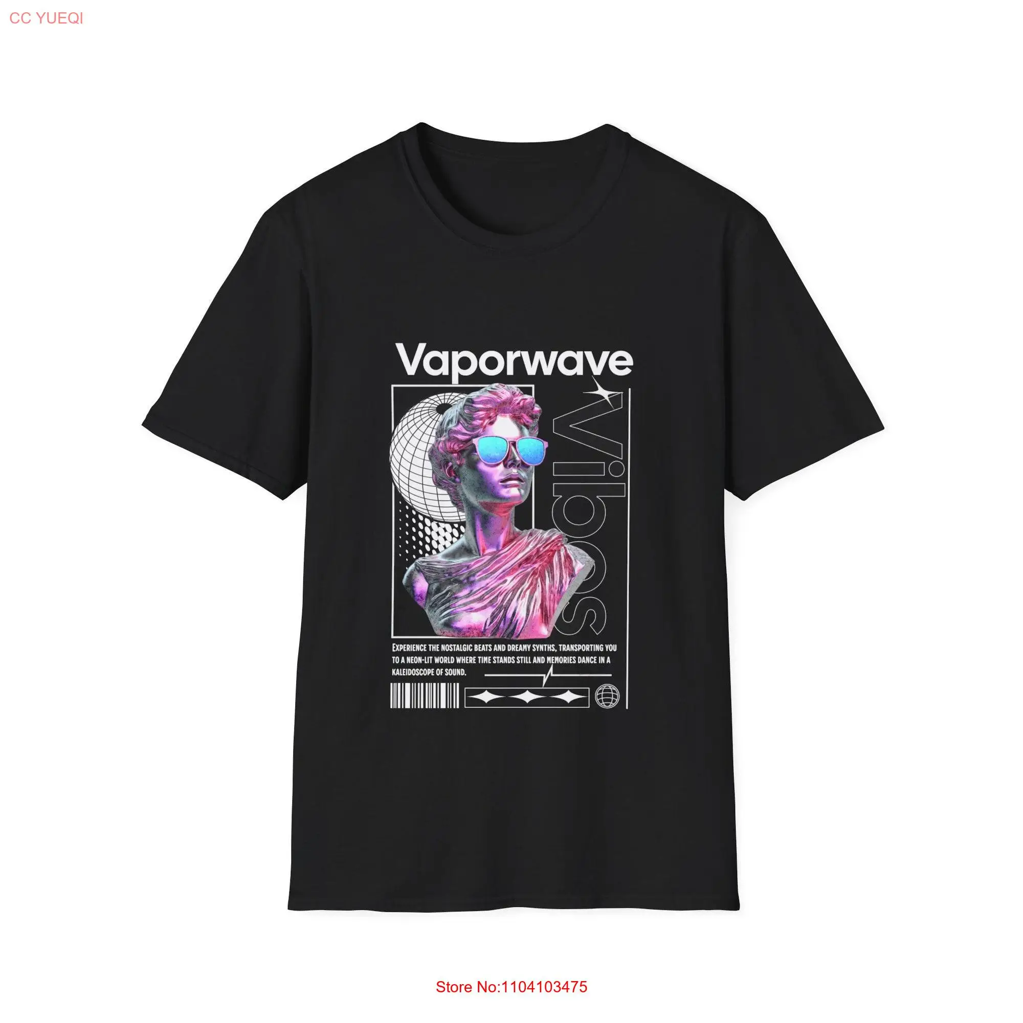 Vaporwave Vibes Neon Retro Softstyle T Shirt long or short sleeves