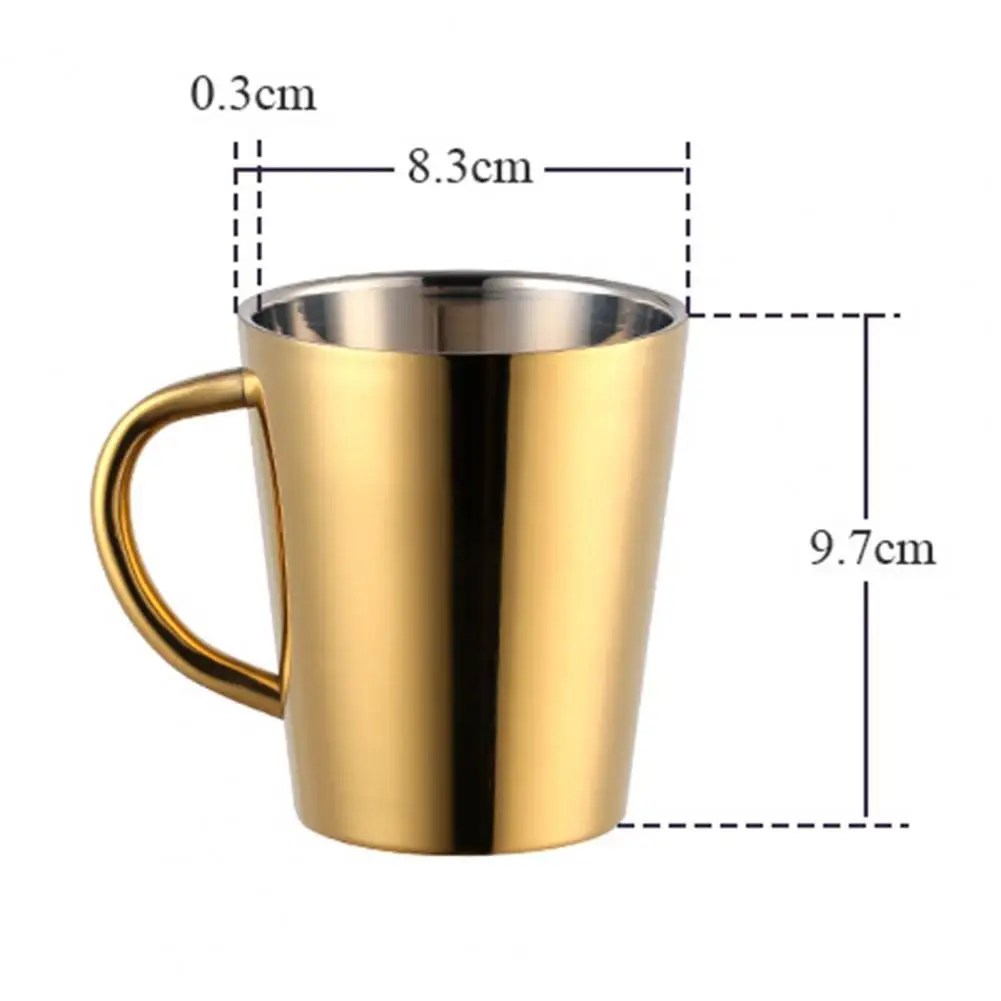 300ml Stainless Steel Coffee Mug Portable Milk Cup With Handle Double Wall Rainbow Cups Travel Tumbler Milk Tea Mugs Drinkware