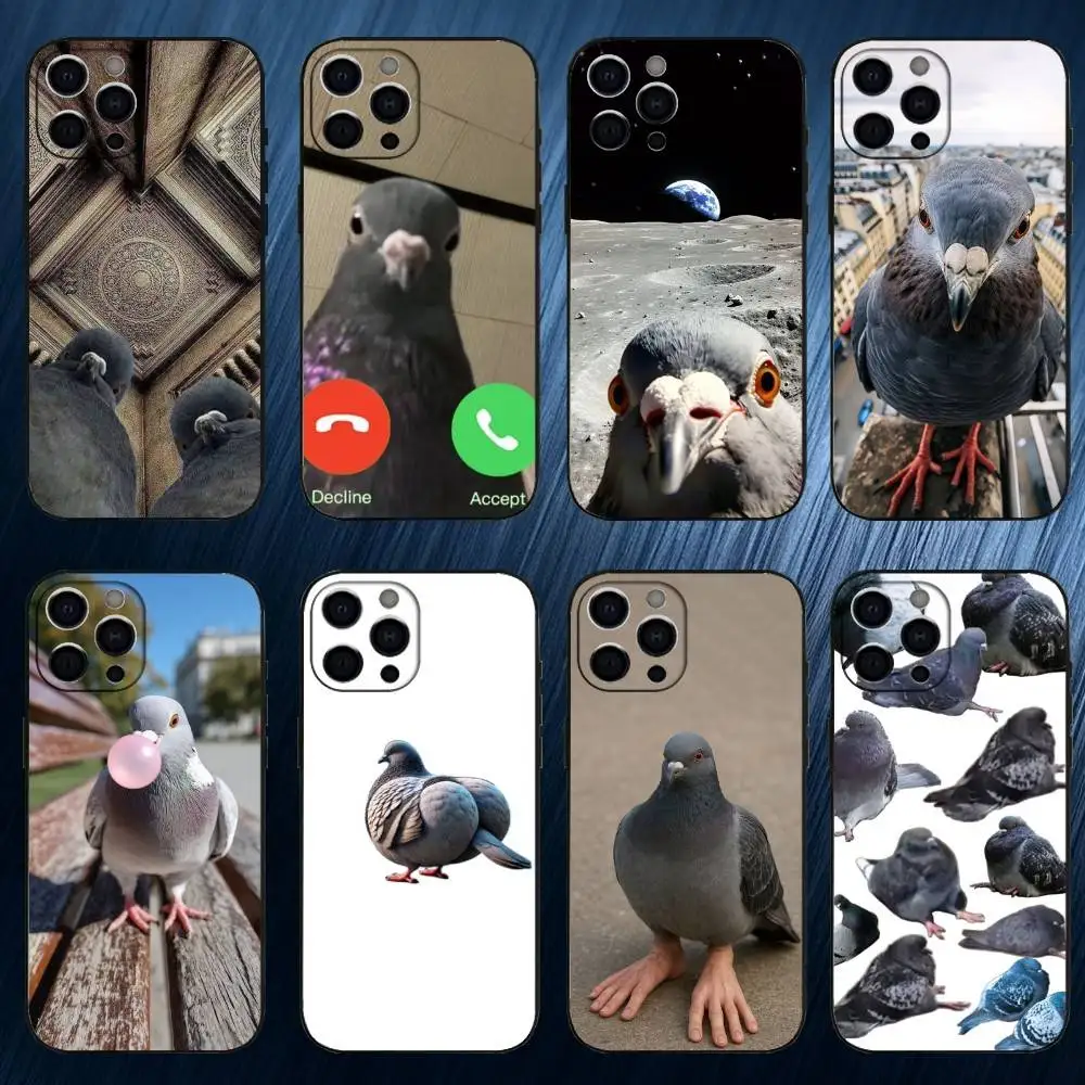 

Funny pigeon mischief Phone Case For iPhone 17,16,15,14,13,12,11 Plus,Pro Max,Soft Silicone Cover