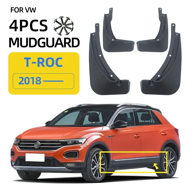 Mudguards Fender For VW Volkswagen TROC T-ROC 2018-2024 Front Rear Wheels Mudflaps Splash Guard Mud Flap Car Accessories