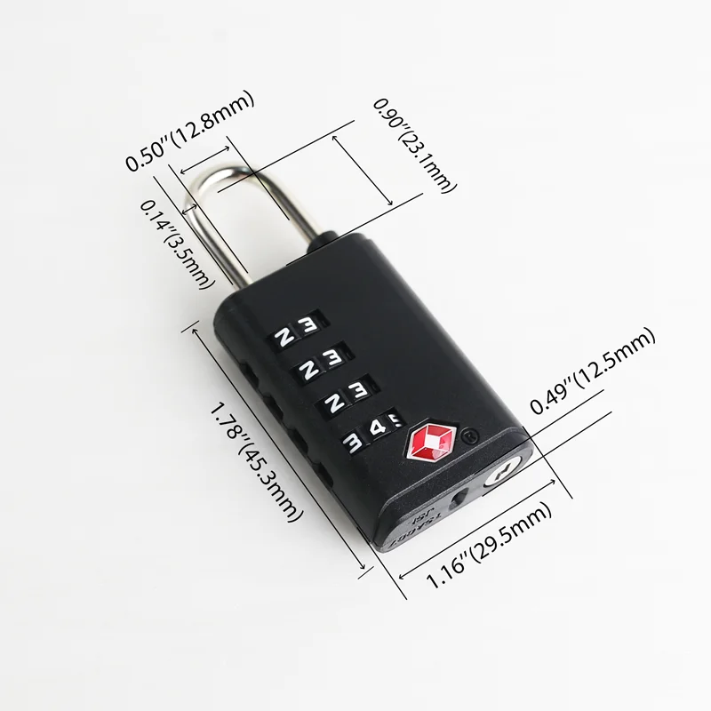 Portable Padlock Tsa Customs Lock 4 Dial Digit Combination Lock Anti-Theft Lock Safely Code Lock Luggage Lock Protect Security