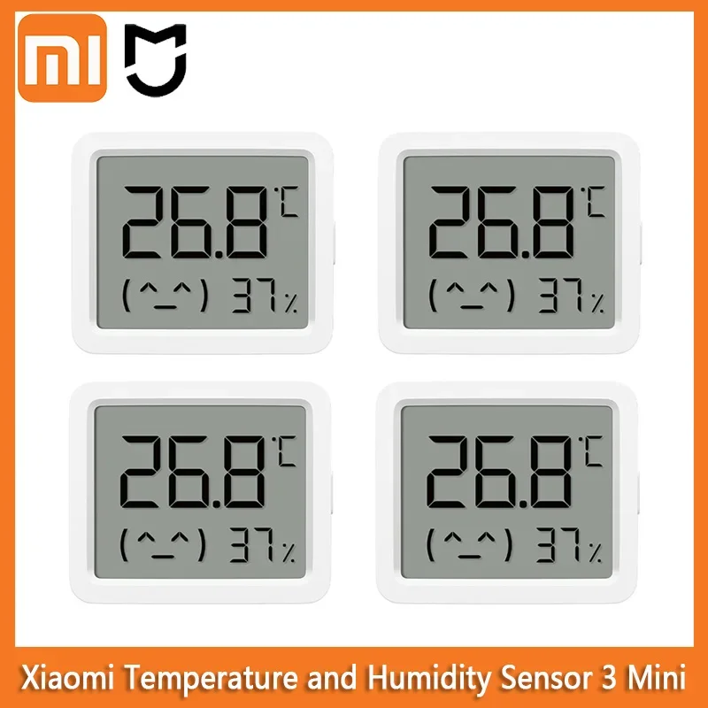 

XIAOMI Mijia умный датчик температуры и влажности 3 MINI Bluetooth электрический цифровой гигрометр измеритель влажности для Mi Home APP 2025