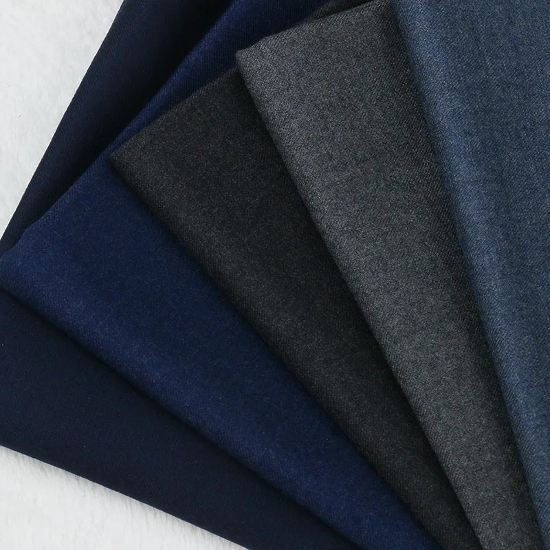 Large Amount of Pure Wool Worsted Twill Fabric Double-Sided Woolen Cloth Autumn and Winter Suit Coat Overcoat