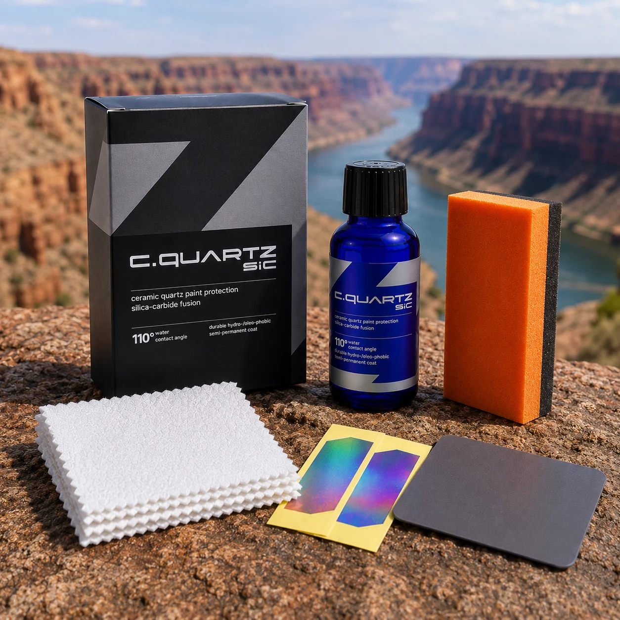 CQUARTZ SiC 30ml Kit - Car Ceramic Coating Finish, Quartz Based Nanotechnology, Bonds to Paint, Glass, Metal and Plastic