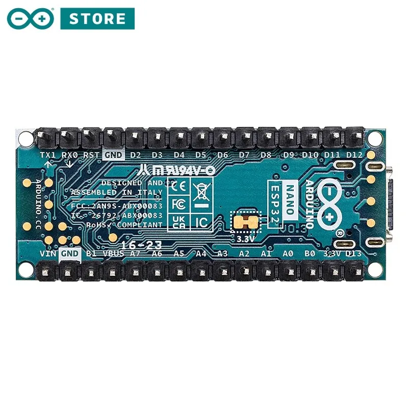 The Arduino Nano ESP32 development boards ABX00083 and ABX00092 support WiFi and Bluetooth main control
