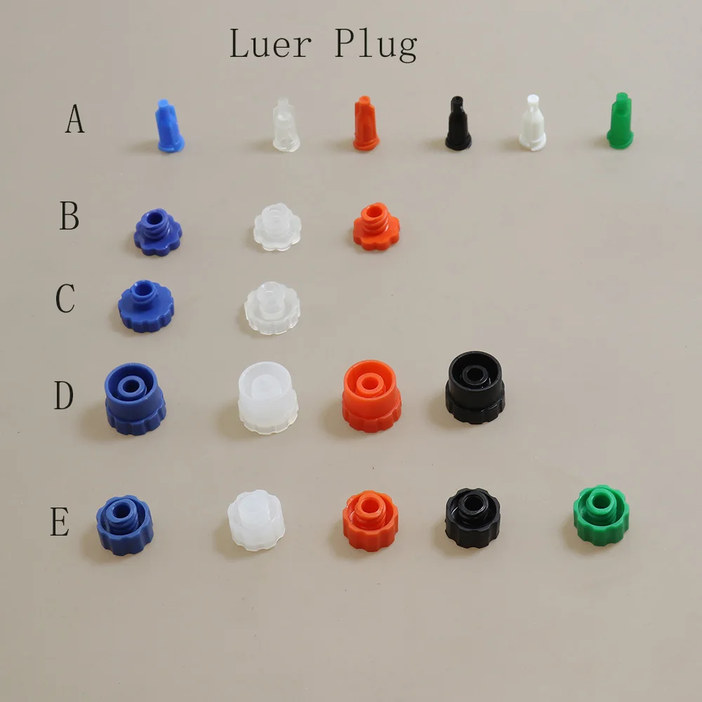 50pcs/Bag Luer Lock Plug Cover Screw Precision Tips Liquid Dispensing Plug Syringe Cap Sealing Head PP Material