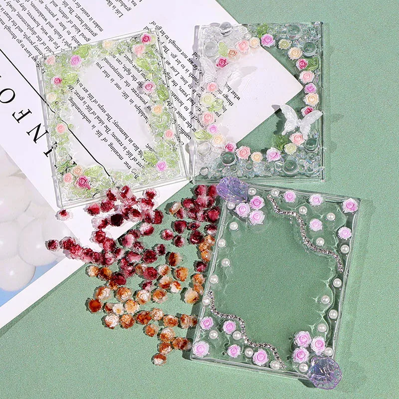 Best Mini smudged camellia mixed resin flowers diy handmade Spring flower card brick decoration photo card