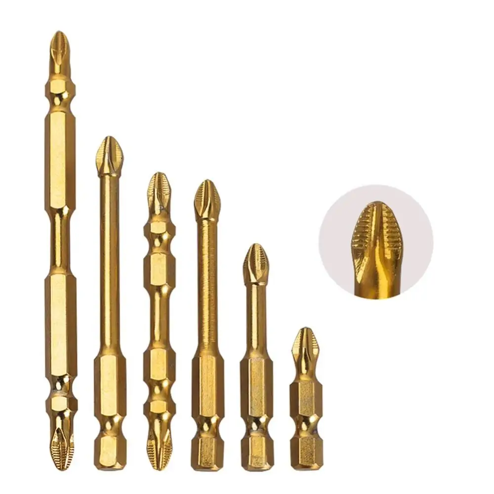 Titanium Coating Impact Phillips Screwdriver Bit Non-slip Wear-resistant Screwdriver Batch Head Anti-shock