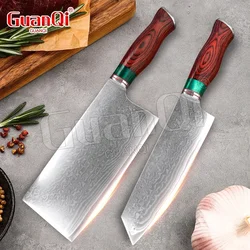 7 Inch Damascus Steel Cleaver Knife Chinese Kitchen Chef Knife Wood Handle Meat Slicer Sashimi Butcher Knives Cutlery