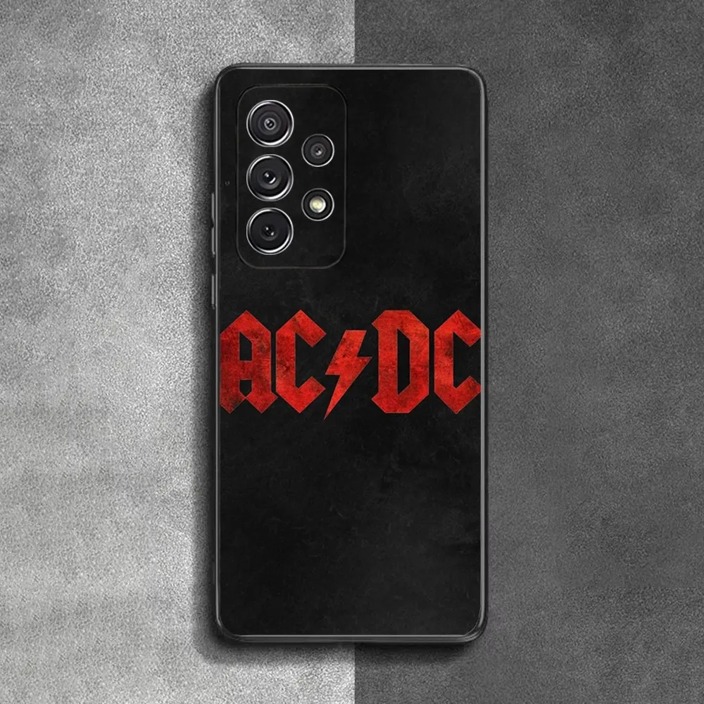 Music A-AC-DC Cool Phone Case For Samsung S24,23,22,30,21,10,9,Ultra,Plus,Lite,FE,Soft Silicone Black Cover