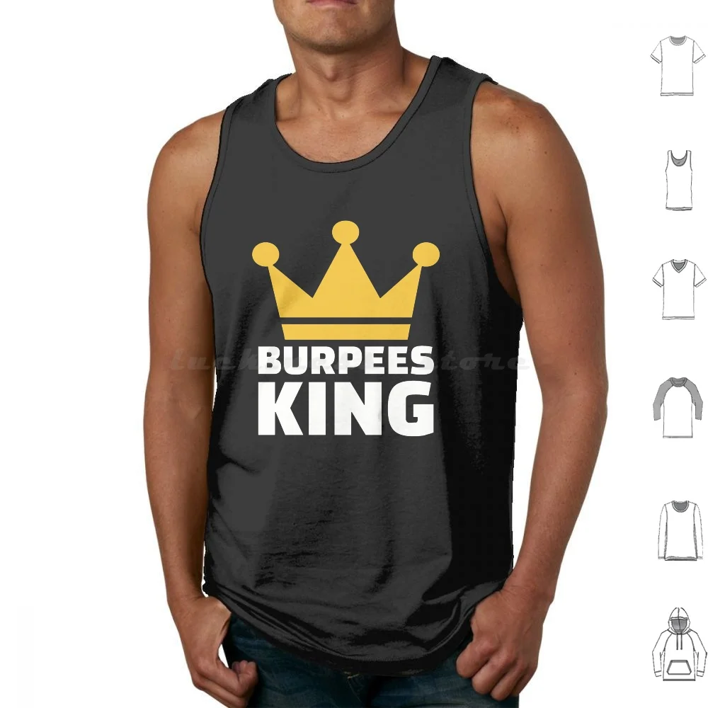 Burpees King Tank Tops Print Cotton Burpees Burpee Fitness Gym Training King Winner Golden Crown