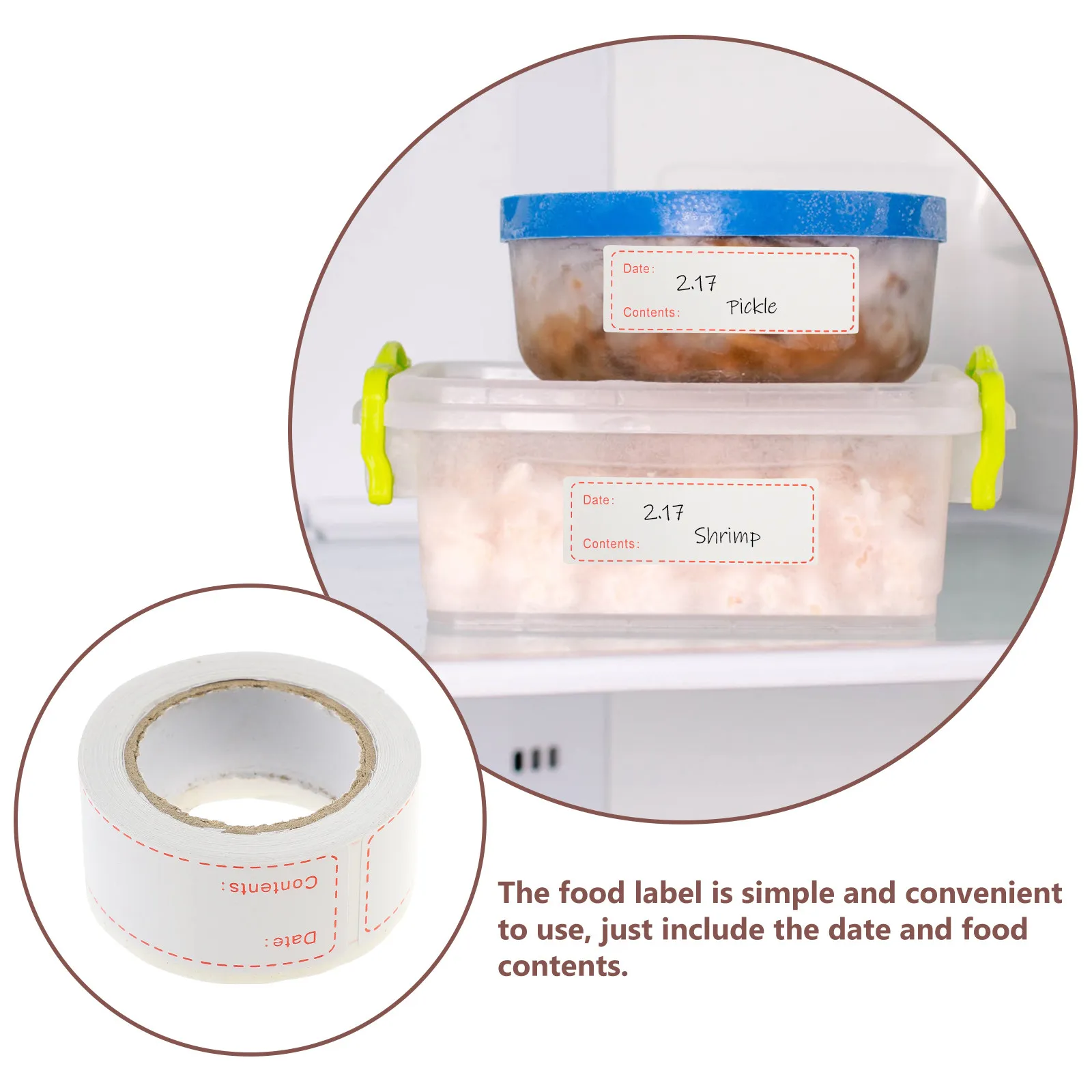 

3 рулона съемных этикеток для хранения продуктов, для кухни, морозильной камеры, кладовой, контейнеров, с отслеживанием даты и содержимого
