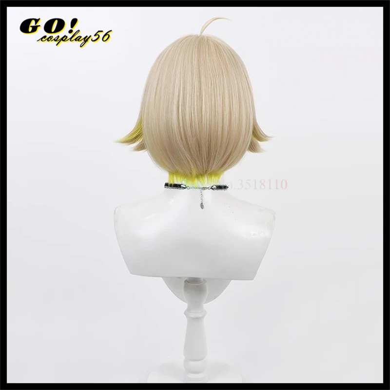 NIKKE Elegg Cosplay Wig Blonde Short Synthetic Hair Straight Heat Resistant Game Headwear