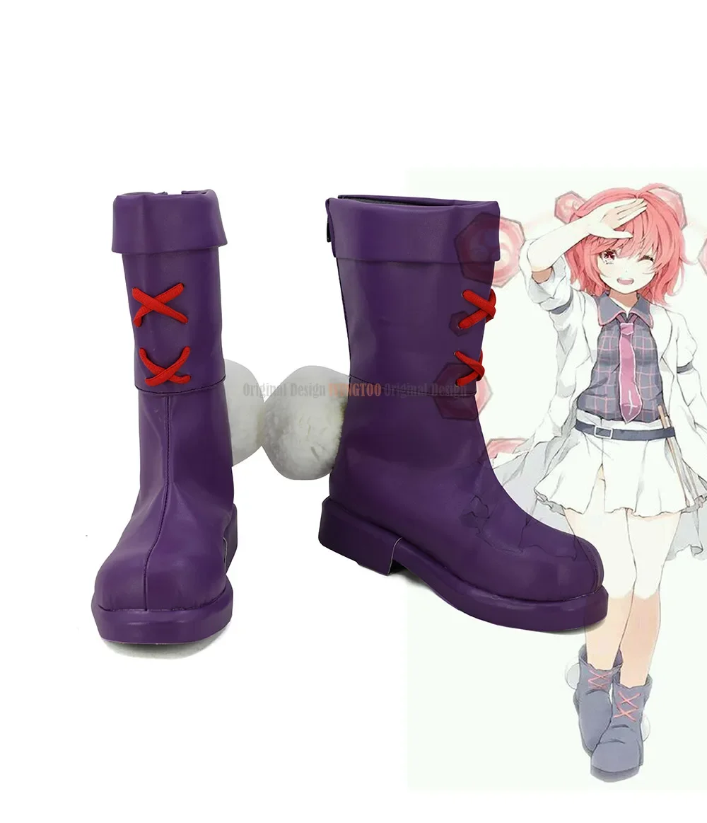 鳥川ライコのコスプレブーツ紫の靴カスタムメイド東方プロジェクト