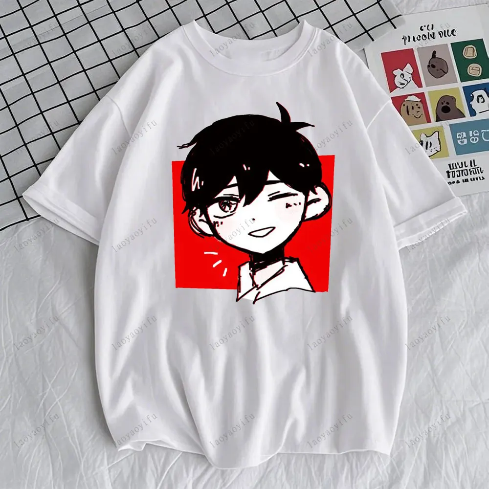 Omori طباعة المرأة تي شيرت قميص Harajuku قصيرة الأكمام س الرقبة تي شيرت المحملة القمم الملابس الملابس الجمالية الشارع الموضة