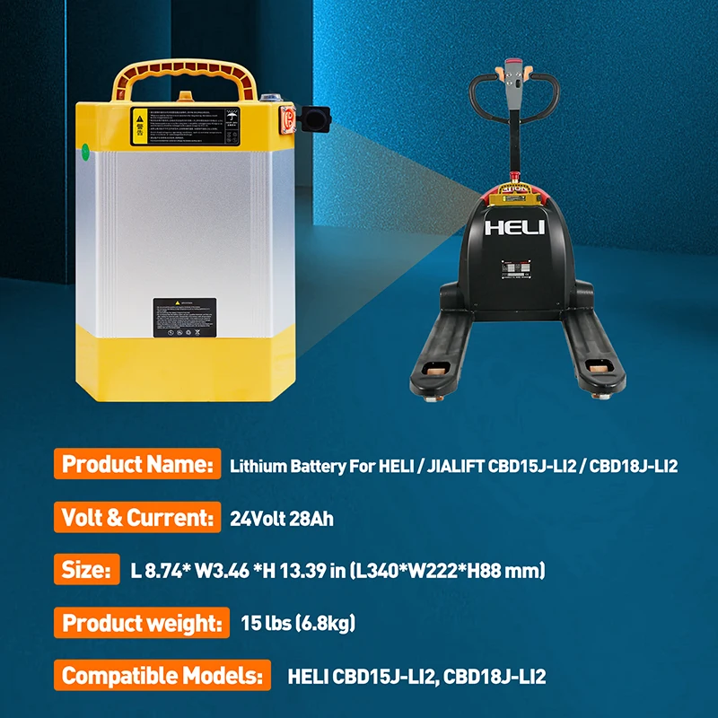 

Литиевая батарея LiFePO4 24В 28А для электрических тележек HELI CBD15J / CBD18J