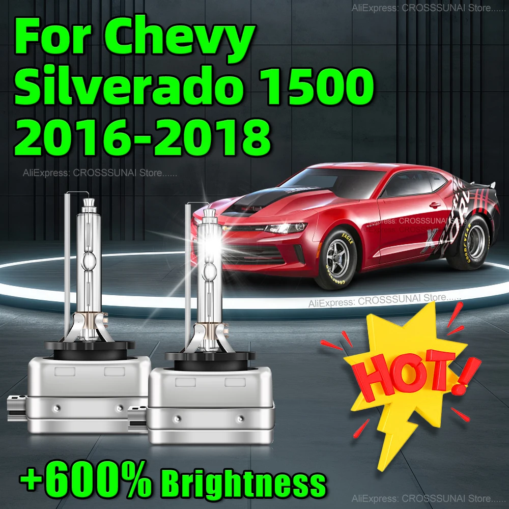 

Upgrade HID Xenon Headlights 6000K D3S Car Light Bulbs 8000LM Plug and Play For Chevy Silverado 1500 2016 2017 2018