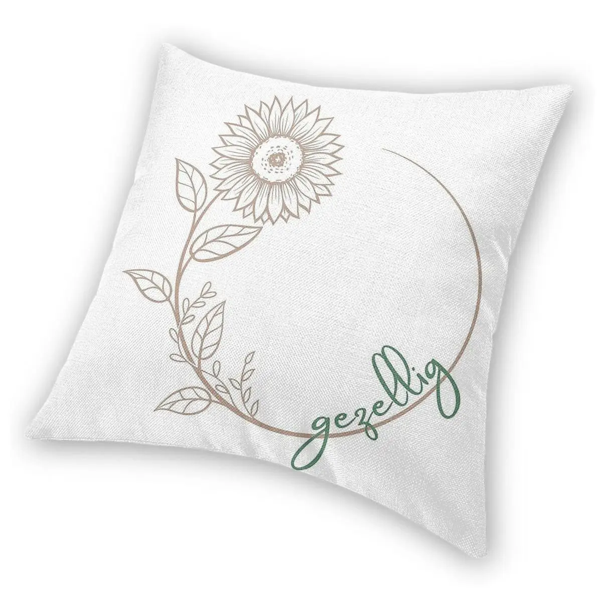 Gezellig الأرض Colorway ساحة المخدة البوليستر الكتان المخملية المطبوعة البريدي ديكور كيس وسادة غطاء وسادة غرفة 18" #4