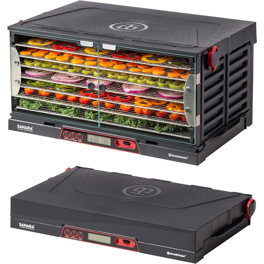 Folding Food Dehydrator, aço inoxidável Prateleiras