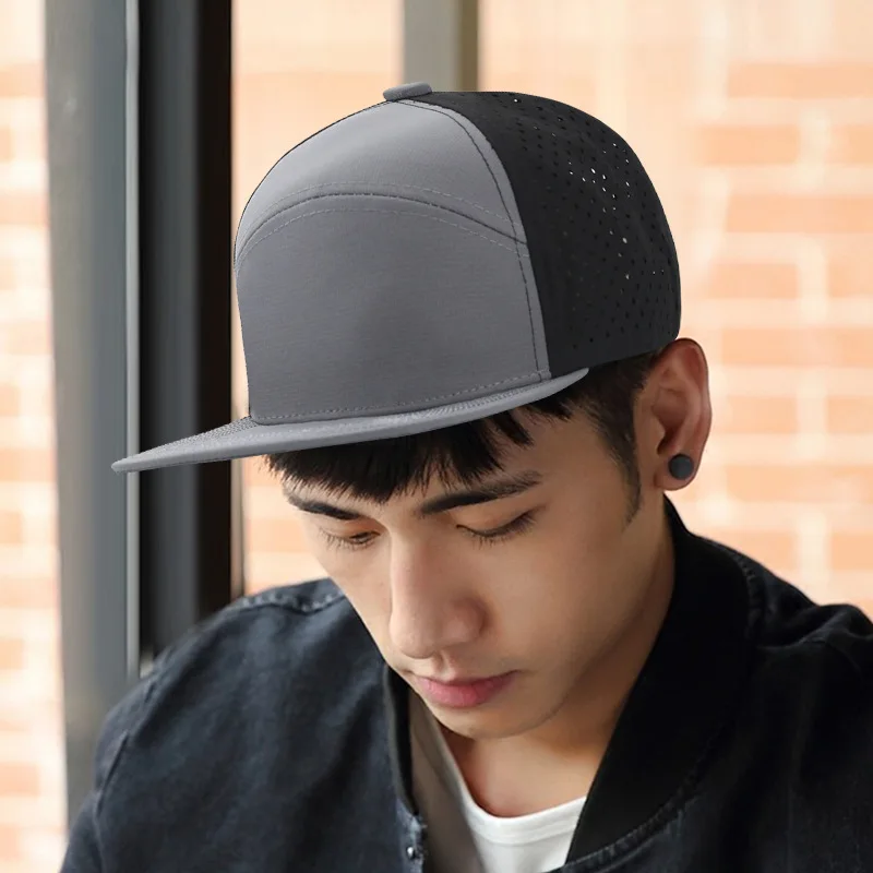 2025 قبعة بيسبول رجالية حافة مسطحة تنفس الظهر شبكة حماية من الشمس للخارجية الربيع الصيف الهيب هوب شارع الرقص قبعة
