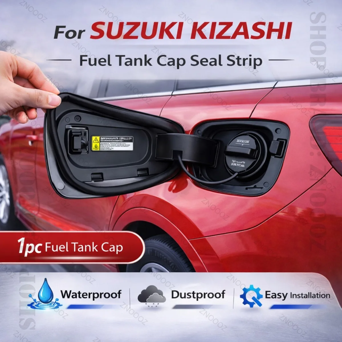 Car Seal Strip Rubber Double Layer Dustproof Waterproof Sealing Protector Gas Cap Trim 1pc Fuel Tank Cover For SUZUKI KIZASHI