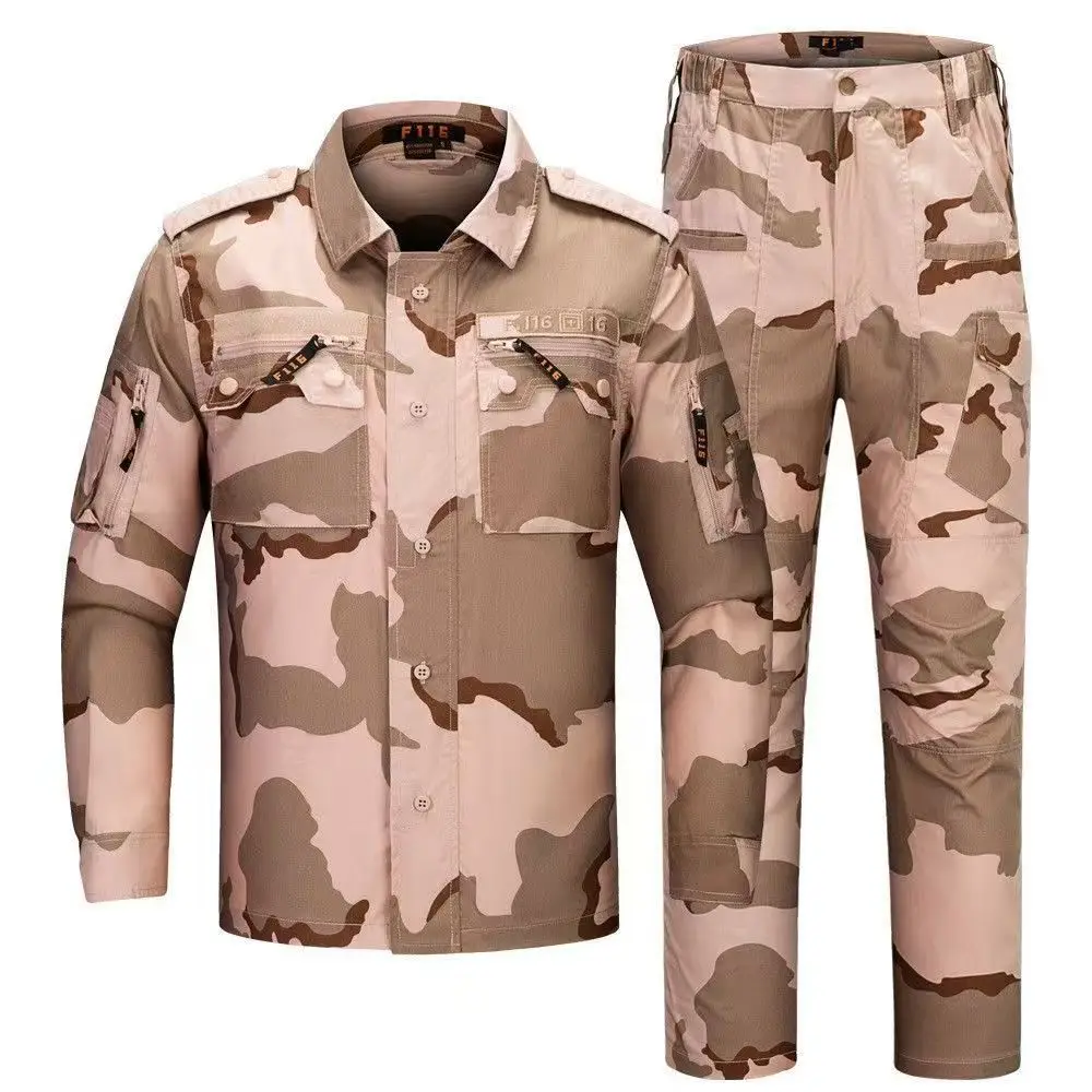 F116 Tarnanzug Zweiteiliger Taktischer Anzug für Herren Multi-Taschen Verschleißfeste Langarm-Jacke und Hose Frühling Herbst Outdoor Jagd Airsoft – Detail 6