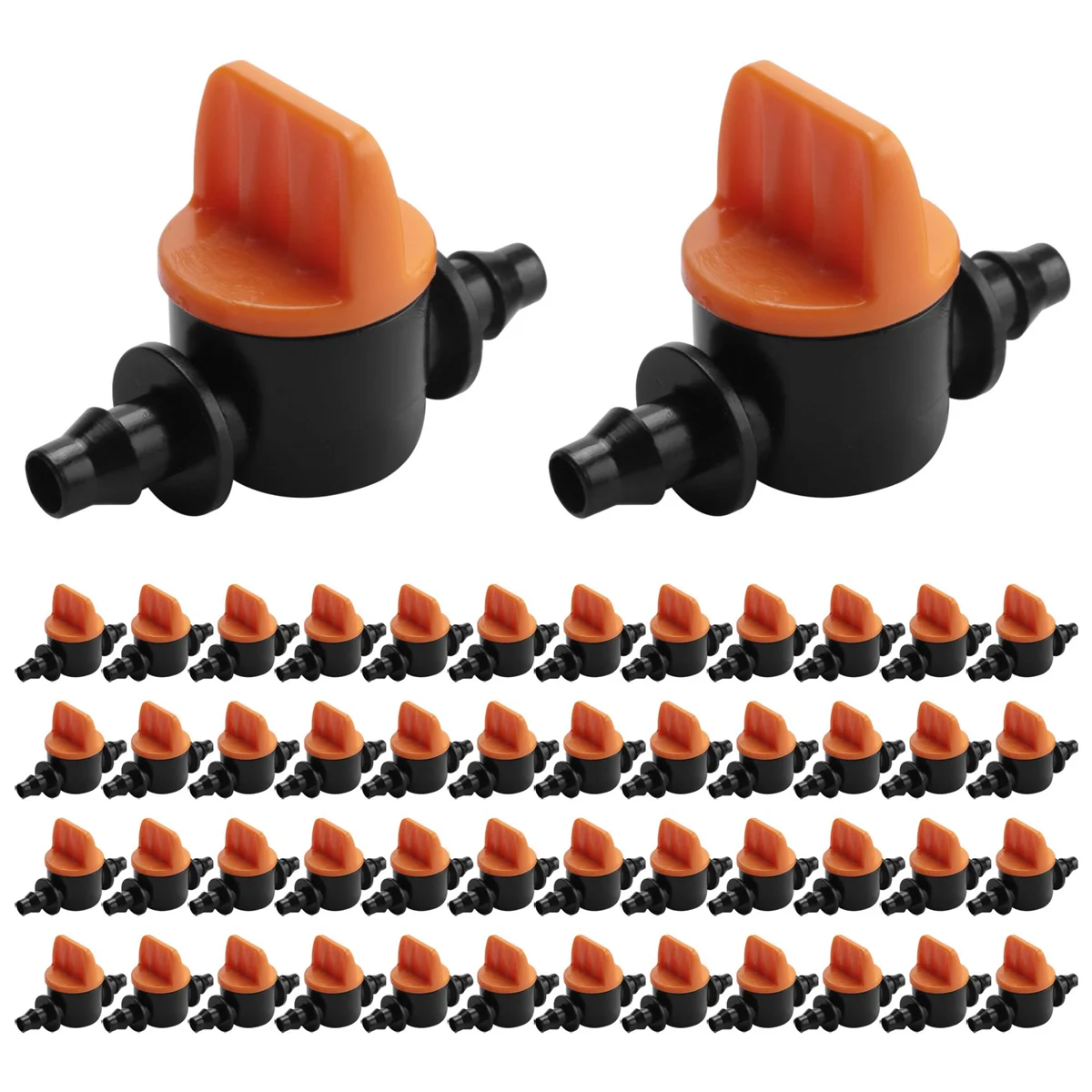 50Pcs 1/4Inch Pipe Mini Valve 4/7mm Hose Controller Barbed Adapter Agriculture Drip Irrigation Watering System Fitting