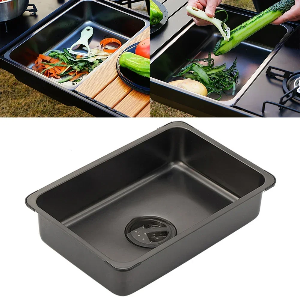 

Easily Packable 5 5L Capacity Black Plated sink made from stainless steel perfect fit For Outdoor cooking setup