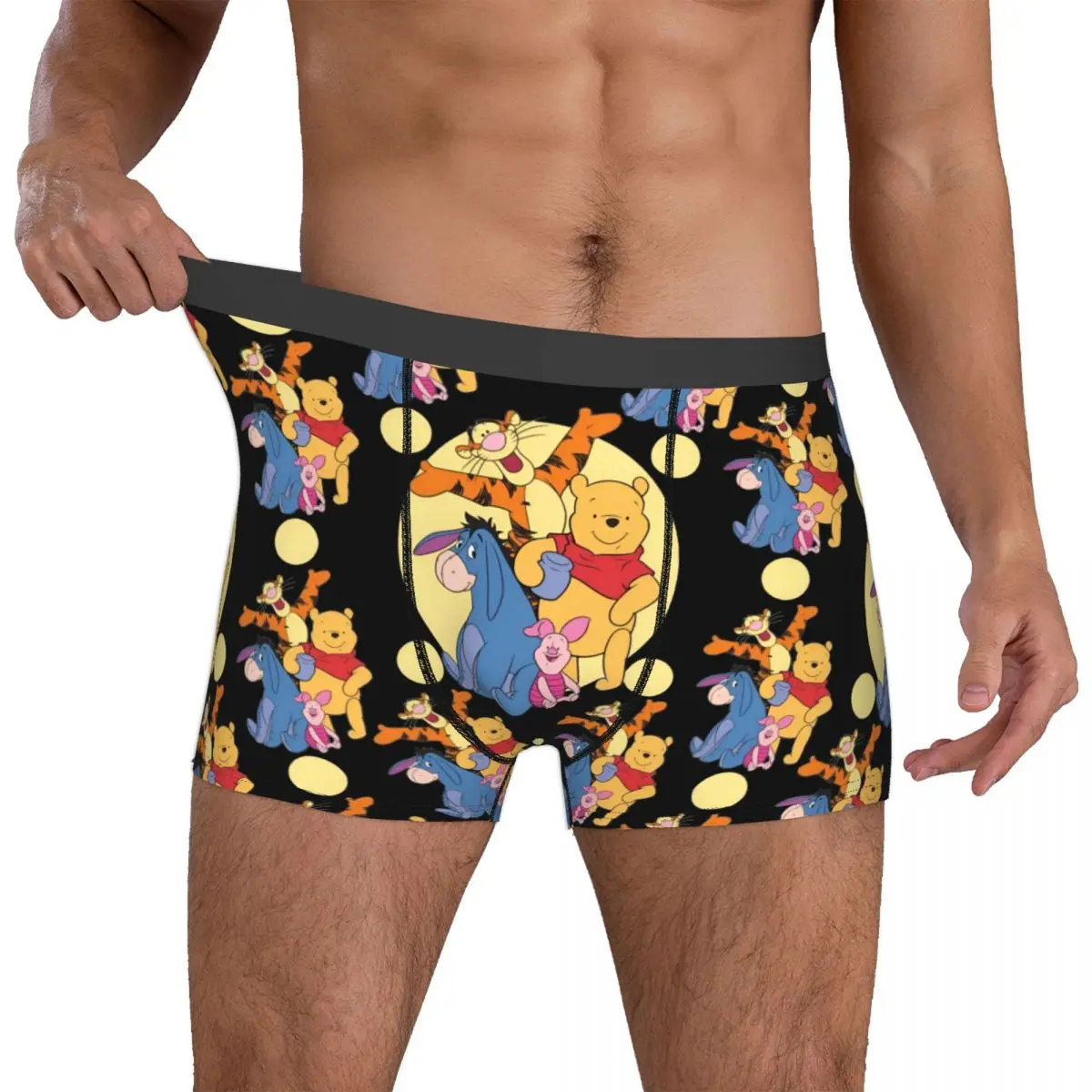 

Custom Winnies Anime Poohes Underwear Men Print Winnie Piglet Tigger Eeyore Boxer Shorts Panties Briefs Soft Underpants