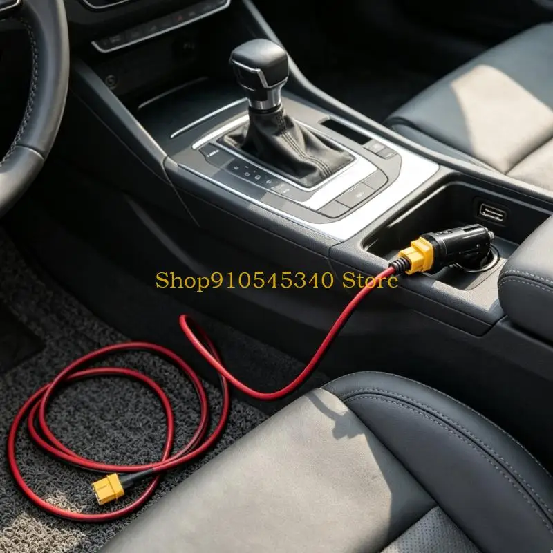 U2JA XT60 Female Connector Cable for Vehicle Cigarettes Lighter Socket, 14 AWG Copper Conductor Power Adapter, Set of 2