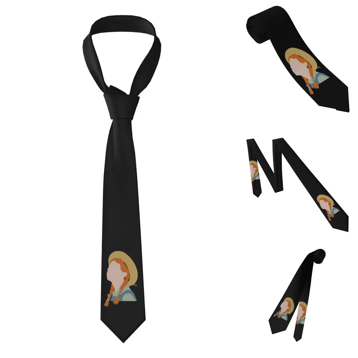 Anne Of Green Gables Necktie for Men Silk Polyester Slim Neck Ties Party Suits Tie Casual Gravatas