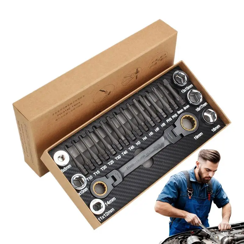 

Ratcheting Wrench Set Professional Wrench Set Multifunctional Home Improvement Tool Vehicle Repair Tools For Domestic Appliances