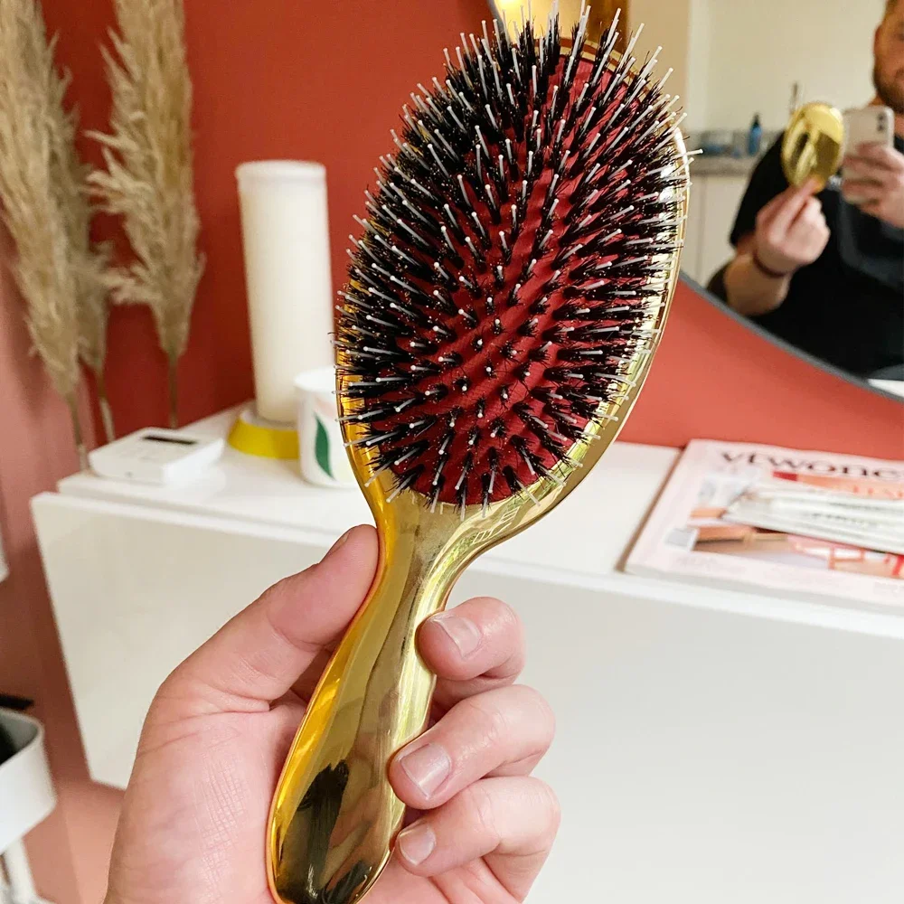 Grzebień do masażu skóry głowy włosy włosie dzika szczotka do rozczesywania włosów grzebień kręcony masażer do skóry głowy damska szczotka do włosów narzędzia do stylizacji