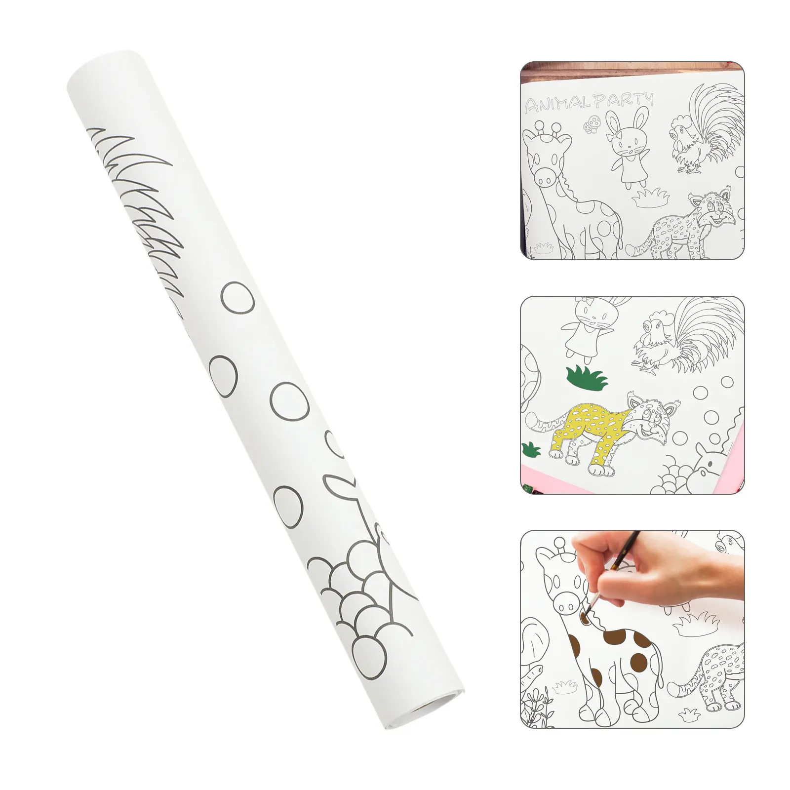 Kids Coloring Poster Large Graffiti Roll Educational Drawing Pad for Home School Use Premium Thick Paper Safe Non-Crumple Wall