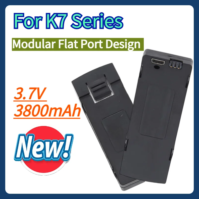 For K7 Series 3.7V 3800mAh Drone Battery Universal Modular Flat Port Rechargeable Battery with Charging Cable Accessory