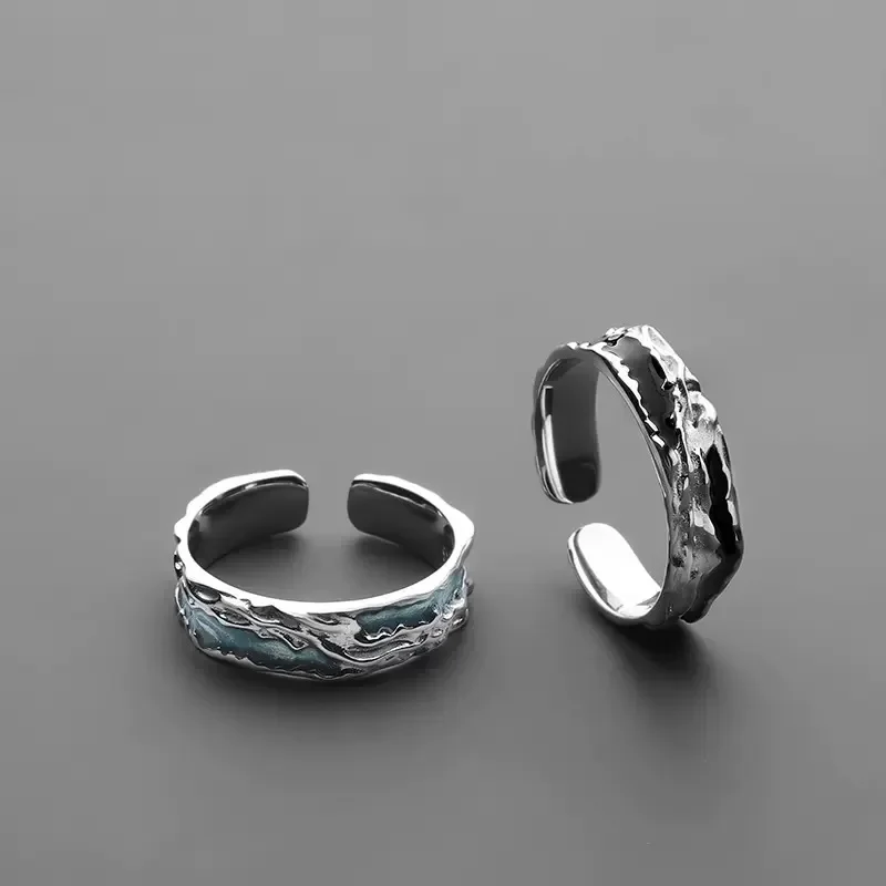 NY A Pair of High-end Trendy Men's Singles Ring for Couples, Self-discipline Ring, Long-distance Love Tail