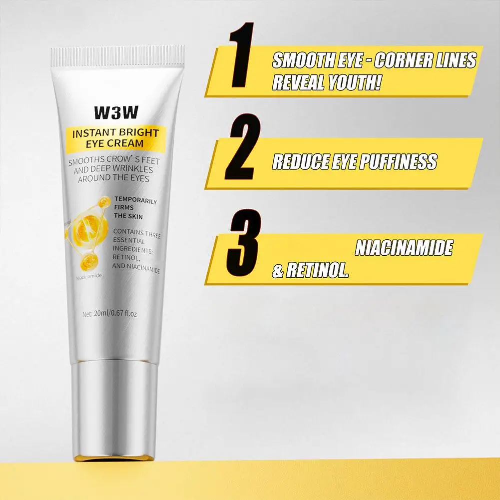 20ml Eye Cream Reduce Dark Circles Fine Lines Instant Firming Niacinamide Retinol Brighten Moisturizing Hydrating Eye Skin Care