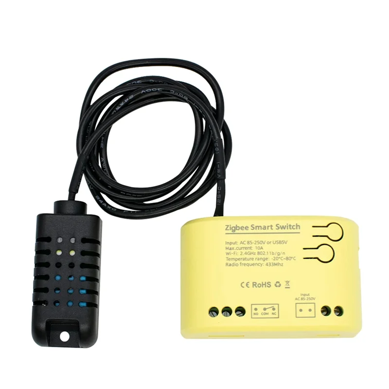 

A99E-Zigbee Smart Switch Tuya Smart Life APP Беспроводное управление Датчик температуры и влажности 1-канальный релейный контроллер
