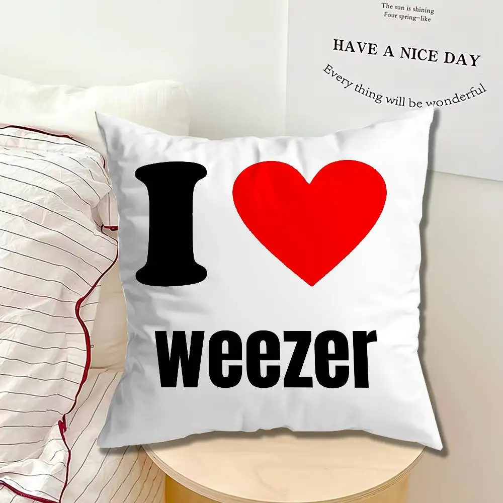Band W-Weezer Pillow Case Square Bedroom Sofa Leisure Comfort Cushion Car Home Decoration