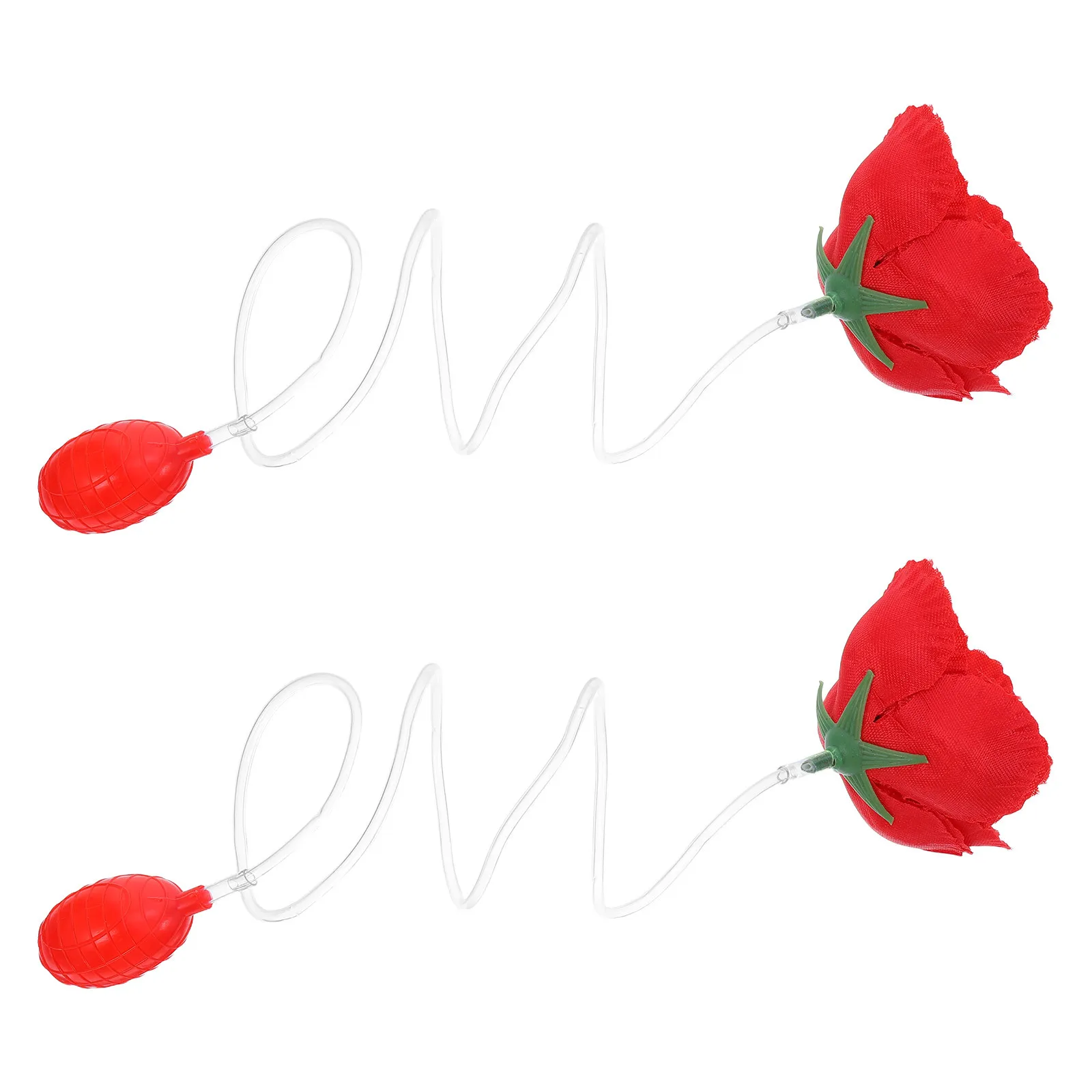 2개입 인텔레간트 레드 스프레이 로즈 장난 소품 물 분사 라펠 플라워 만우절 파티 웨딩 농담 장난 액세서리