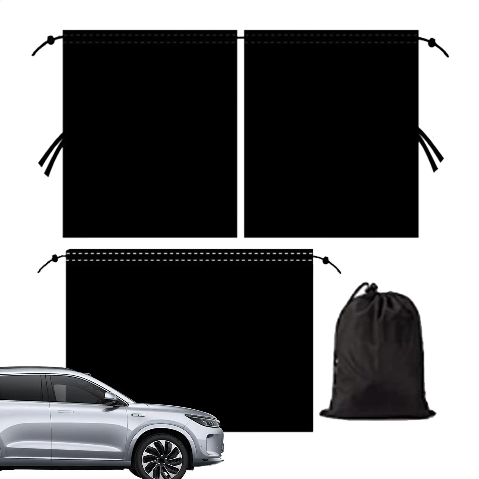 Car Window Shades UV Protection Window Drape Light Blocking Breathable Sunshades Drapery Automobile Interior Accessories For RV