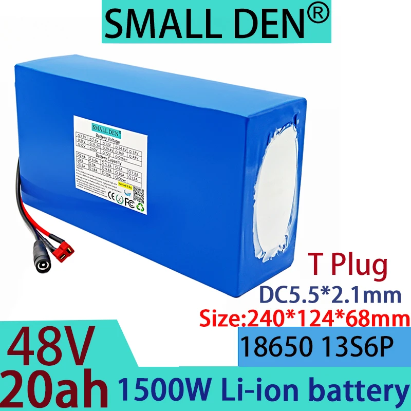 2024 48v 20Ah brand new 18650 lithium battery pack 13S6P 500-1500W suitable for various transportation vehicles, customizable AA