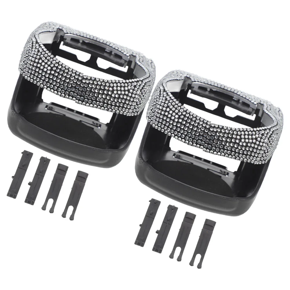

2pcs Car Outlet Cup Rhinestone Studded Multi-Functional Automotive Drink Holder Water Bottle Air Vent Mount Durable Easy