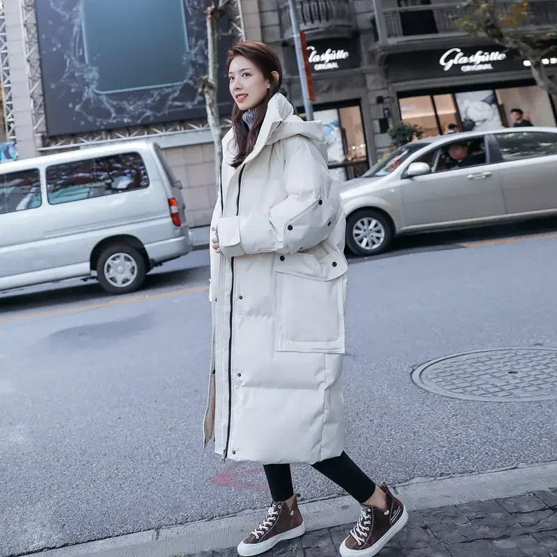 Oversize Winter Jacket Women Clothing Outerwear Loose Warm Thicken Winter Coat Women Parkas Hooded Long Female Coat Padded Q2186