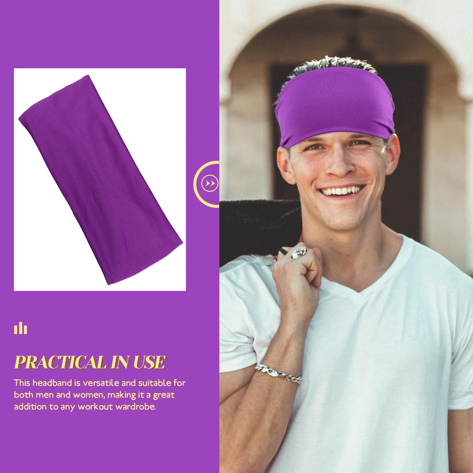 

4Pcs Running Sweatband Headbands Cloth Material Anti Slip Moisture Wicking Fitness Workout Sweatbands for Women