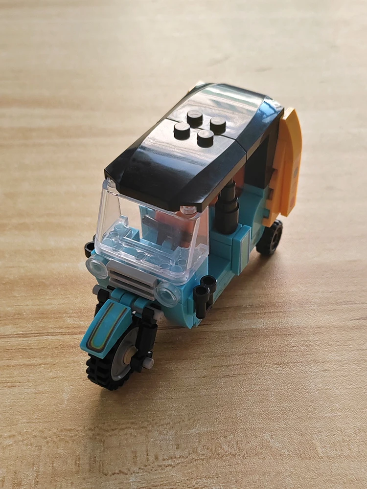 Stadt Dreirädriges Motorrad Modell MOC Bausteine Fahrzeug Technische Ziegel Geburtstagsgeschenke Spielzeug für Kinder Jungen Kinder Erwachsene