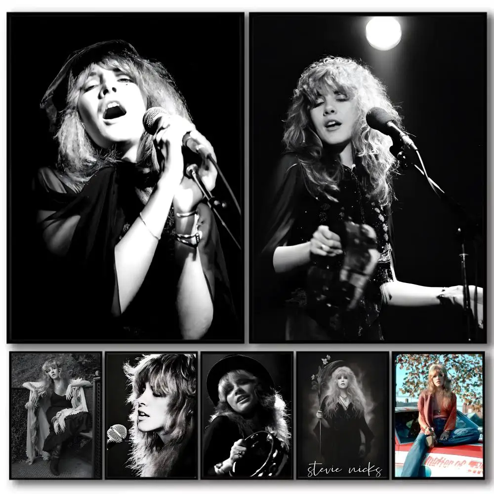 Singer S-Stevie Nicks Painting Calligraphy Canvas Poster Wall Art Prints for Living Room Bedroom Office Home Decoration Gift