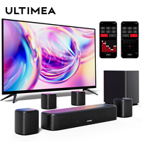 ULTIMEA 330W 7.1ch Virtual Surround Soundbar,TV Sound Bar with Subwoofer and 4 Surround Speakers, Smart App Control, Aura A40